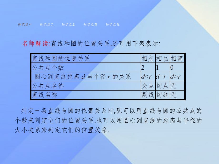 九年级数学上册 24.2.2 直线和圆的位置关系教学 新人教版_第3页