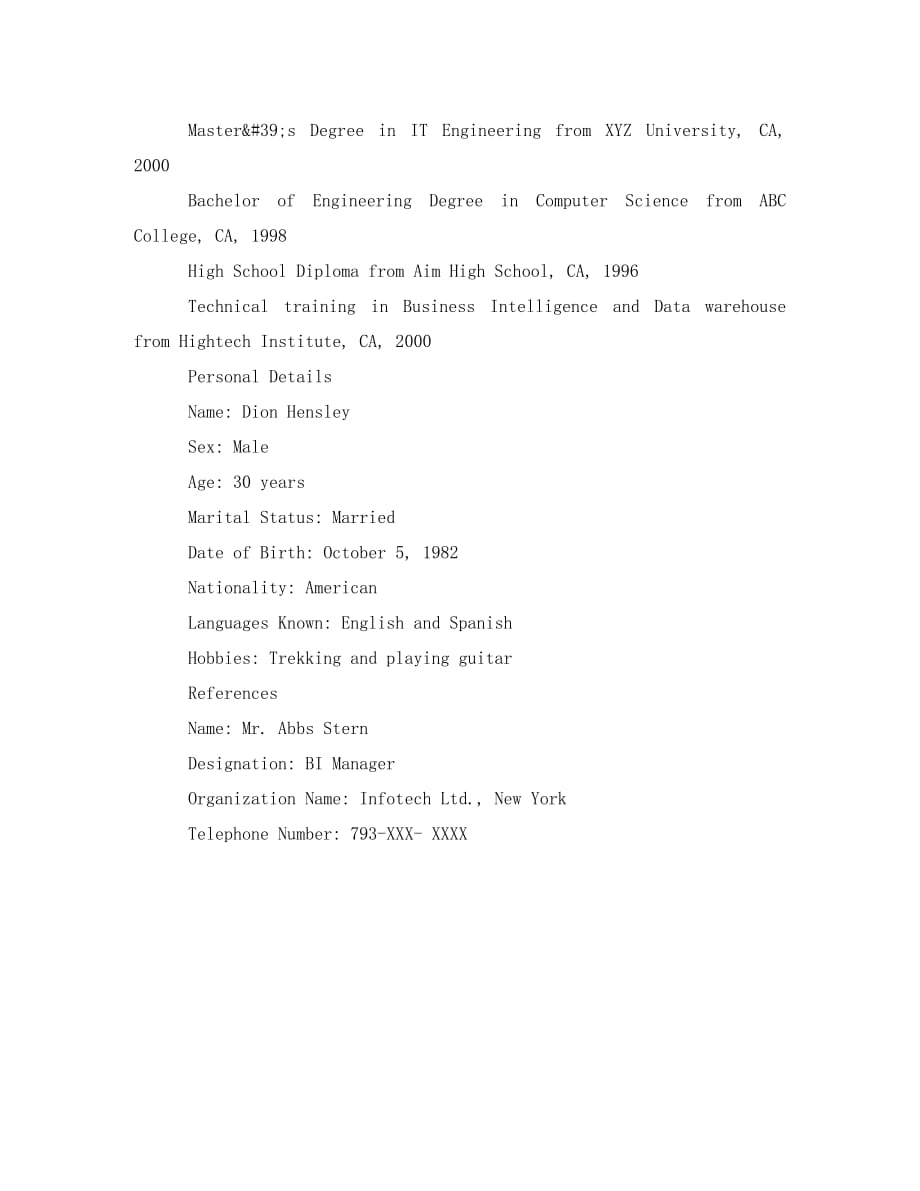 [精编]IT网络技术工程师个人英文简历模板_第2页