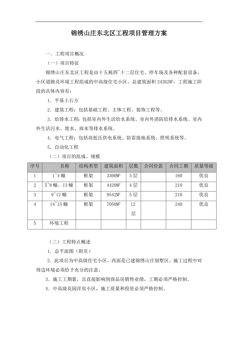 [精选]锦绣山庄东北区工程项目管理(1)_第1页