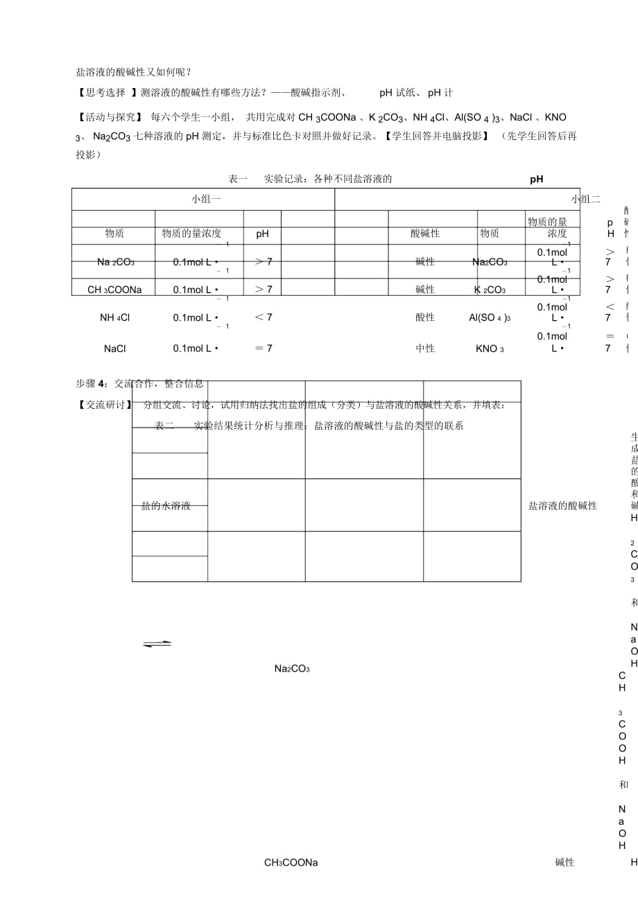 盐类水解教案设计(第一课时)_第2页