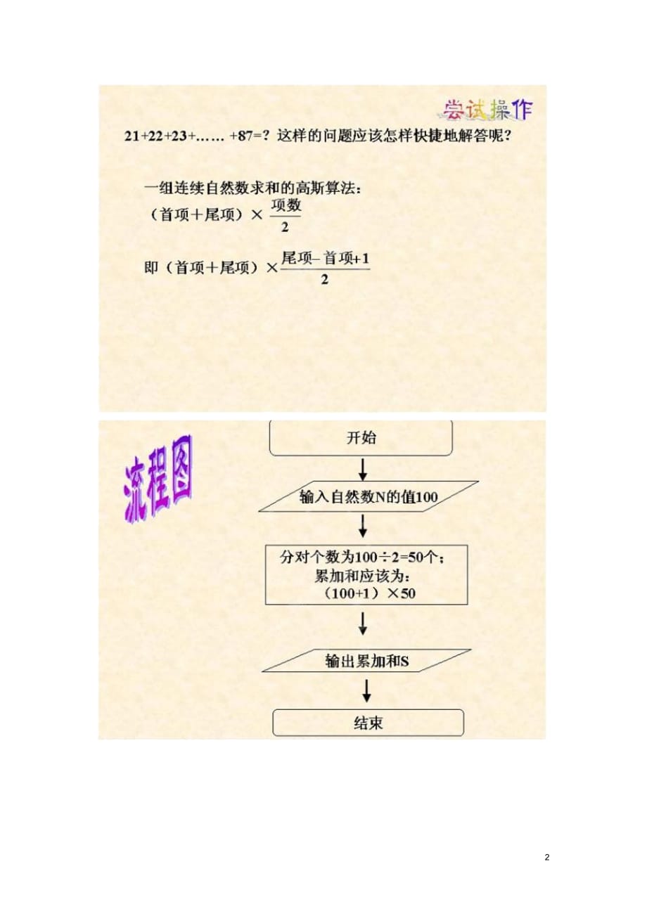 山东省郯城县郯城街道初级中学八年级信息技术第一单元第2课《利用E语言解决高斯问题》导学案(扫描版)_第2页