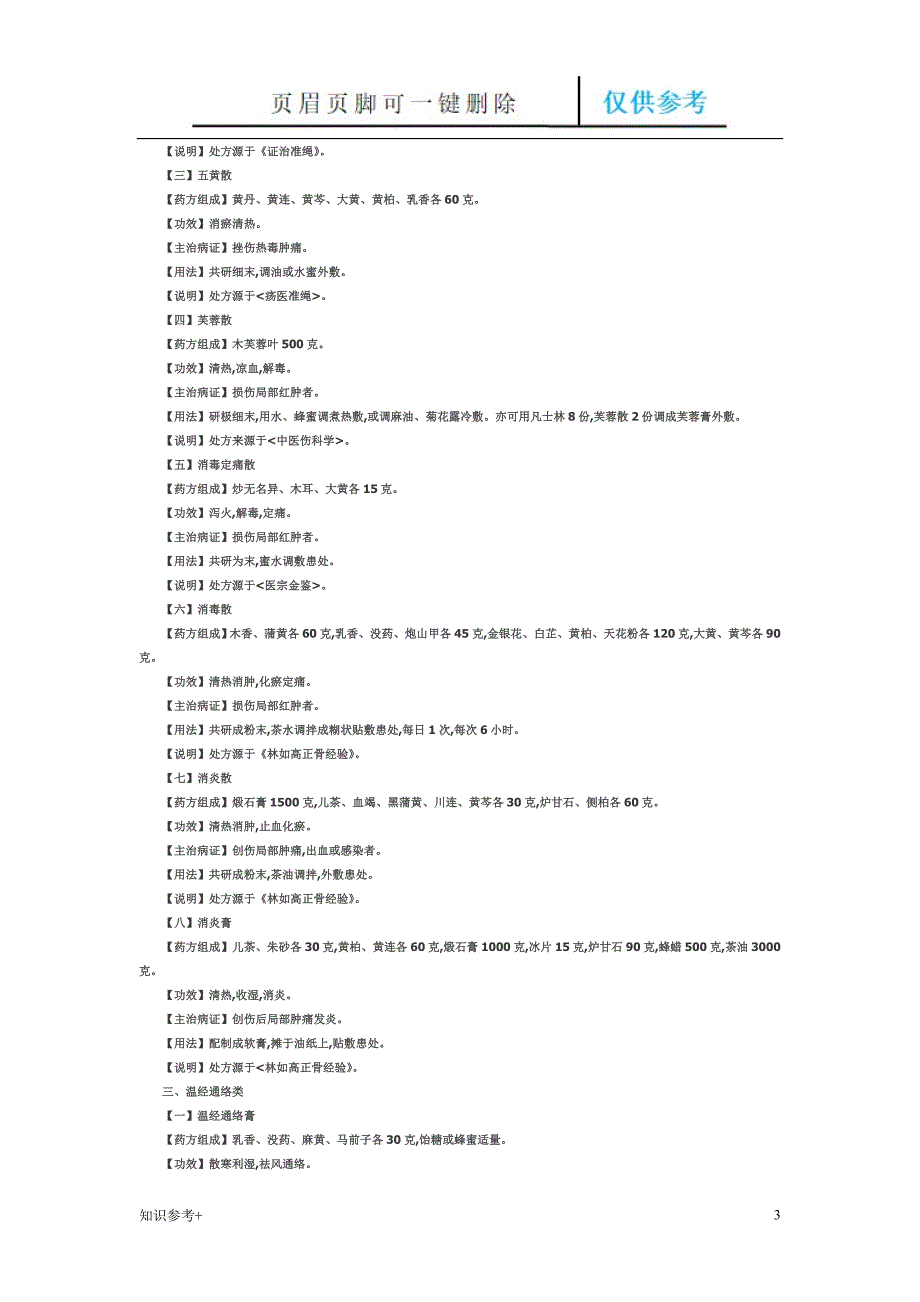 中医骨伤敷药方子【借鉴类别】_第3页