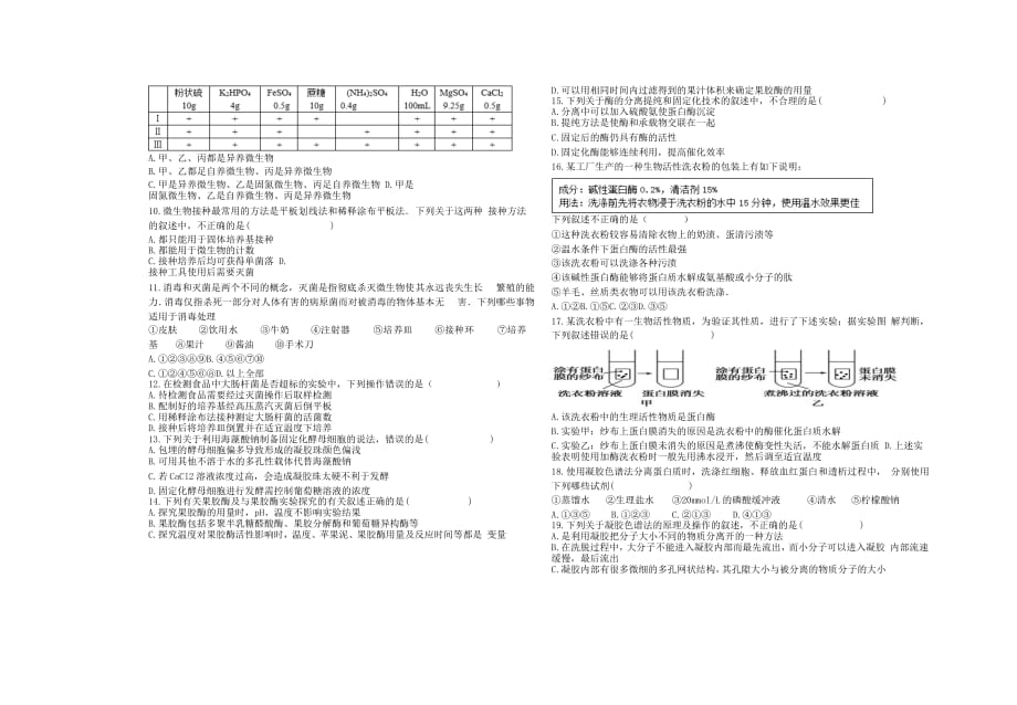 青海省西宁市2019-2020学年高二生物下学期期末联考试题【附答案】_第2页