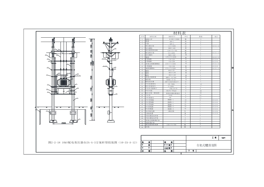 15米12米配变台架图纸2页_第2页