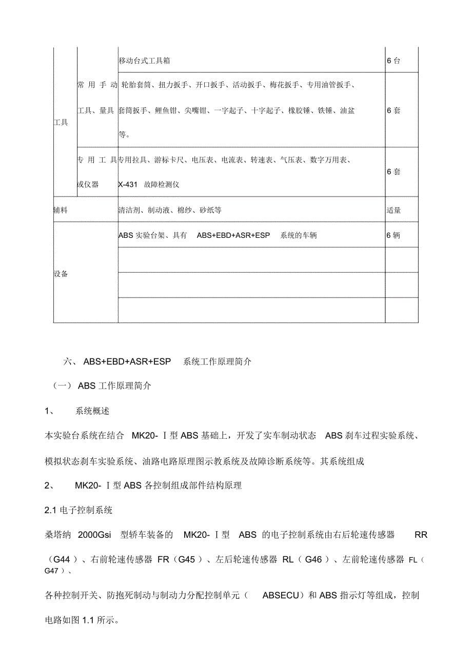 汽车底盘电控ABSEBDASRESP实训指导书_第5页