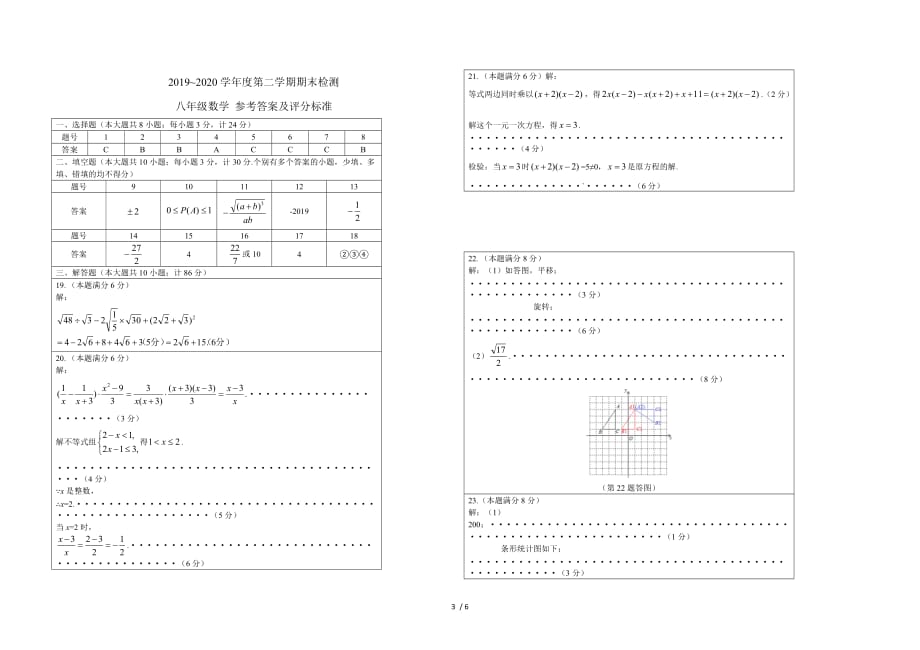 江苏省徐州市西苑中学2019-2020学年下学期八年级数学期末模拟考试卷_第3页