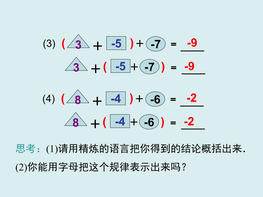 人教版七年级上册数学第一章有理数有理数加法的运算律及运用教学课件_第4页