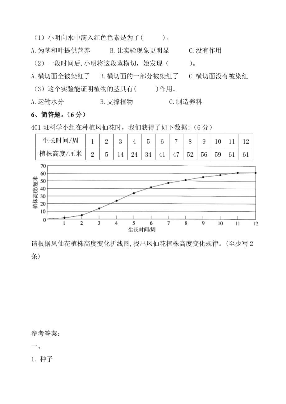 2021年新教科版科学四年级下册第一单元测试卷（含答案）_第5页