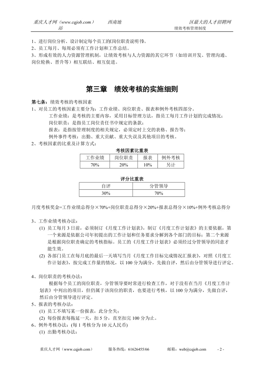 中小型企业绩效考核方案(实例)8页_第2页