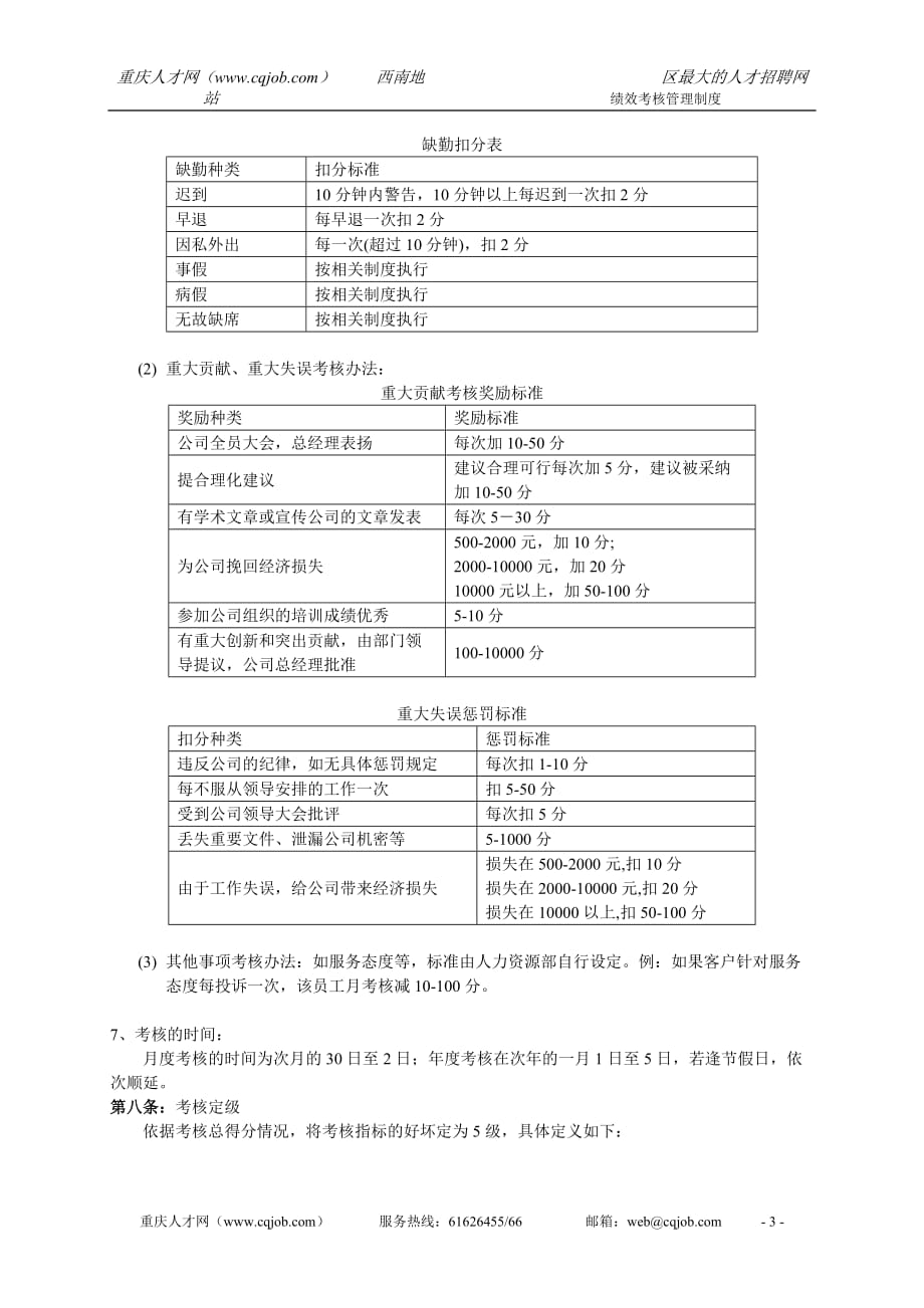 中小型企业绩效考核方案(实例)8页_第3页