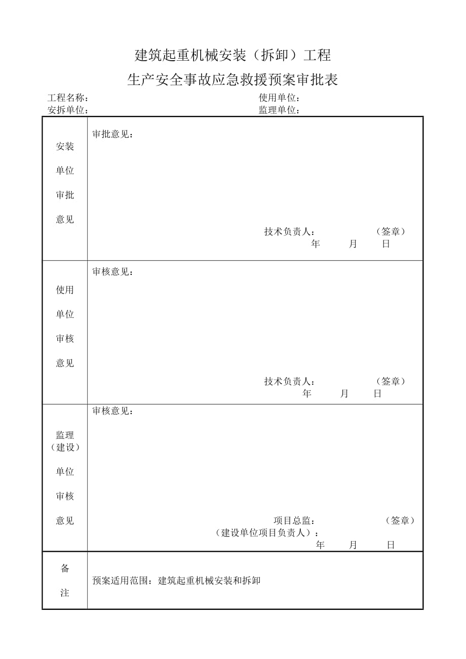 建筑起重机械安装(拆卸)生产安全事故应急救援预案9页_第1页