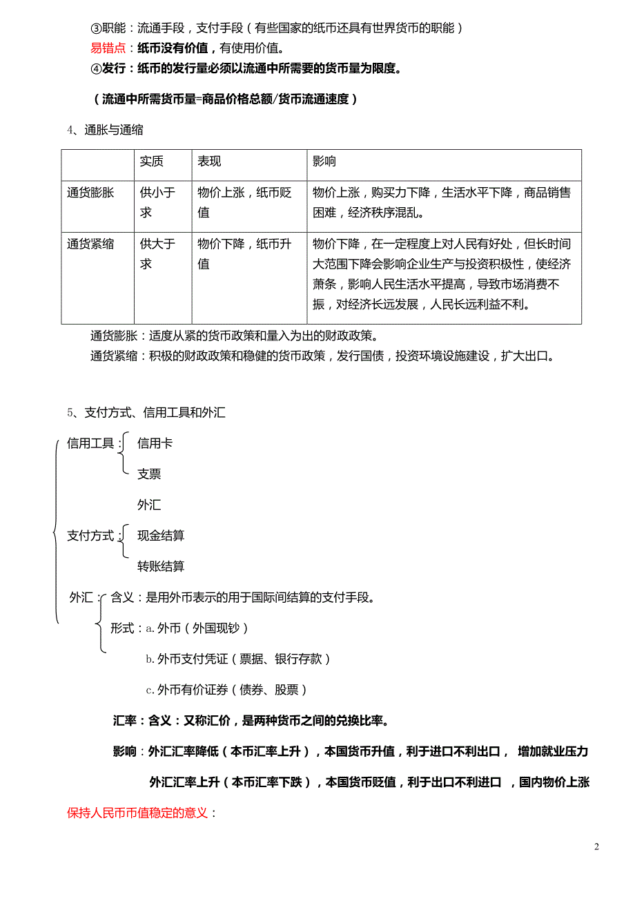 经济生活-政治生活知识框架图15页_第2页