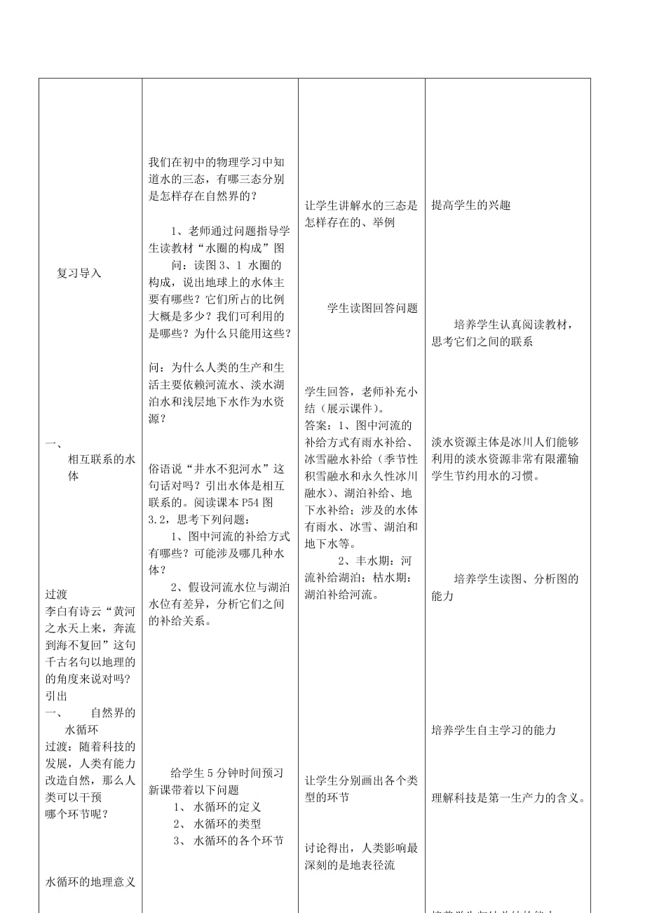 水循环教学设计反思4页_第4页