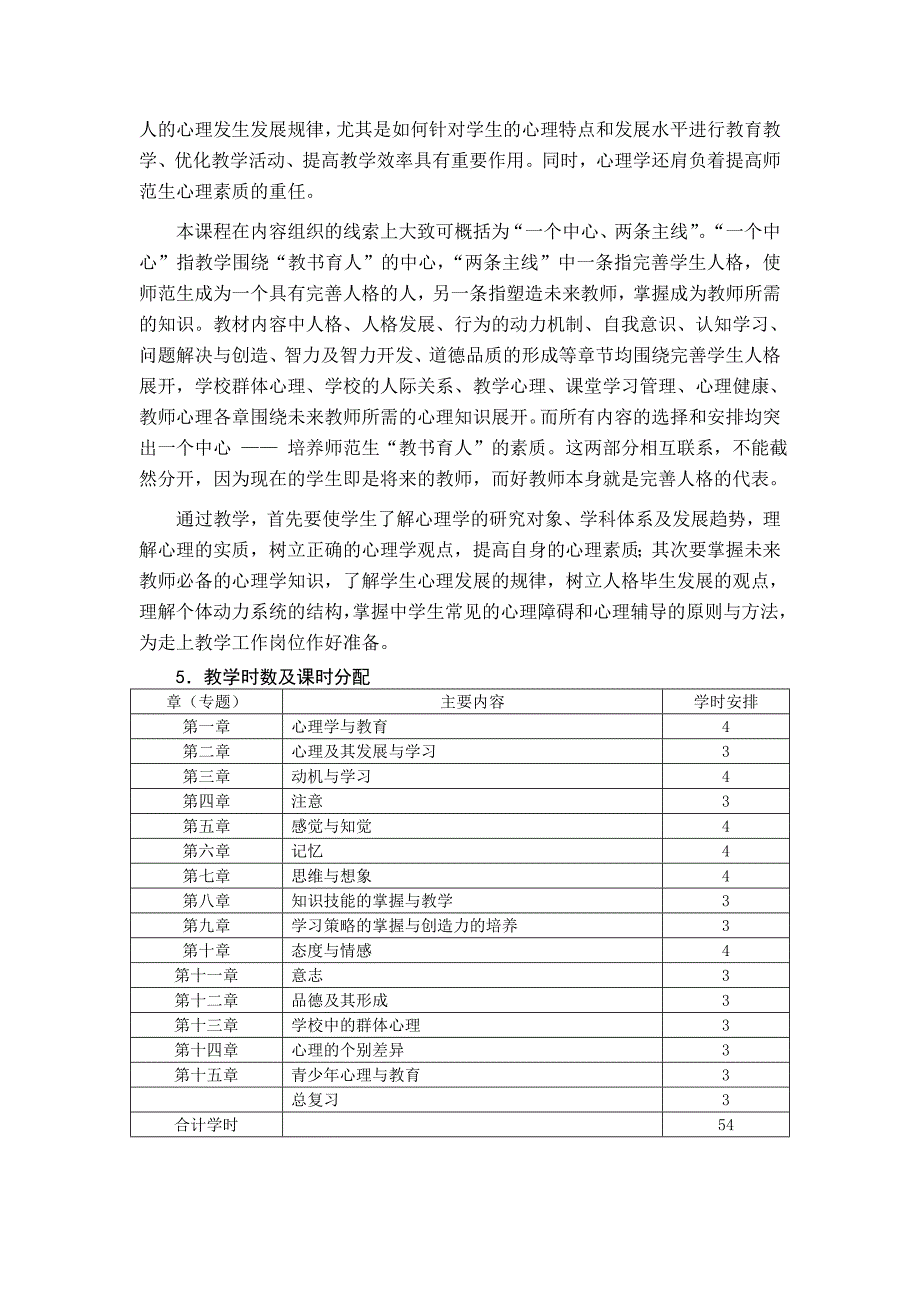 公共《心理学》教学大纲_第2页