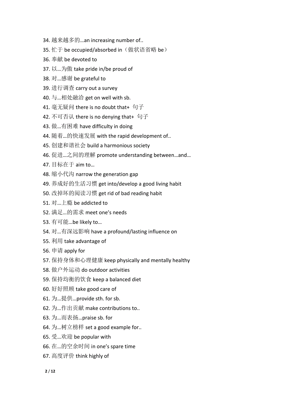 高考作文常用词汇大全12页_第2页