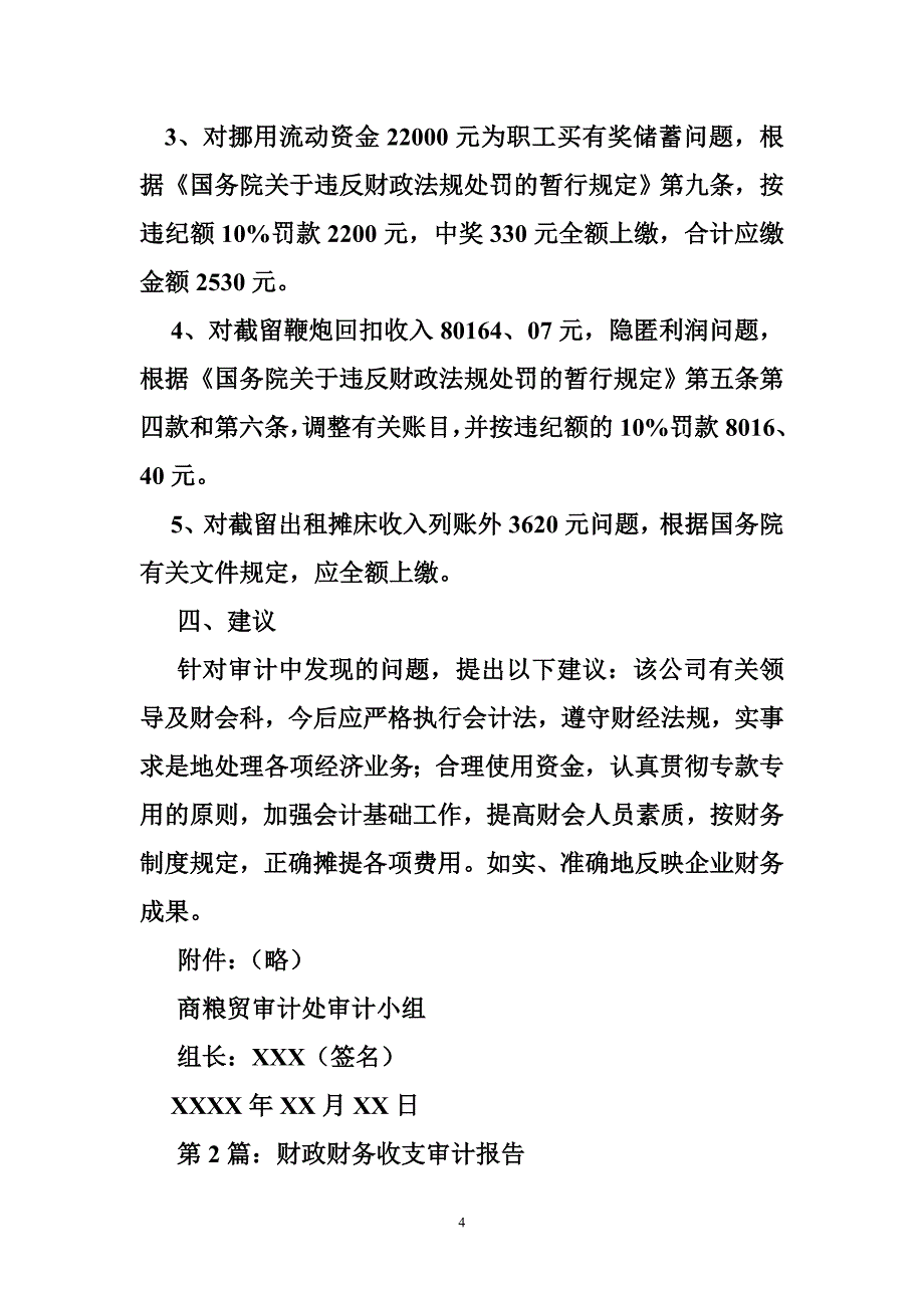 事业单位财务收支审计报告（模板）_第4页