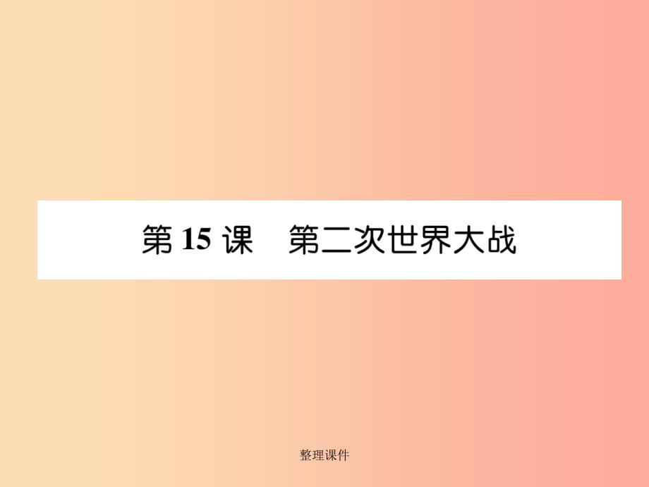 201X九年级历史下册第4单元经济大危机和第二次世界大战第15课第二次世界大战自主学习新人教版_第1页