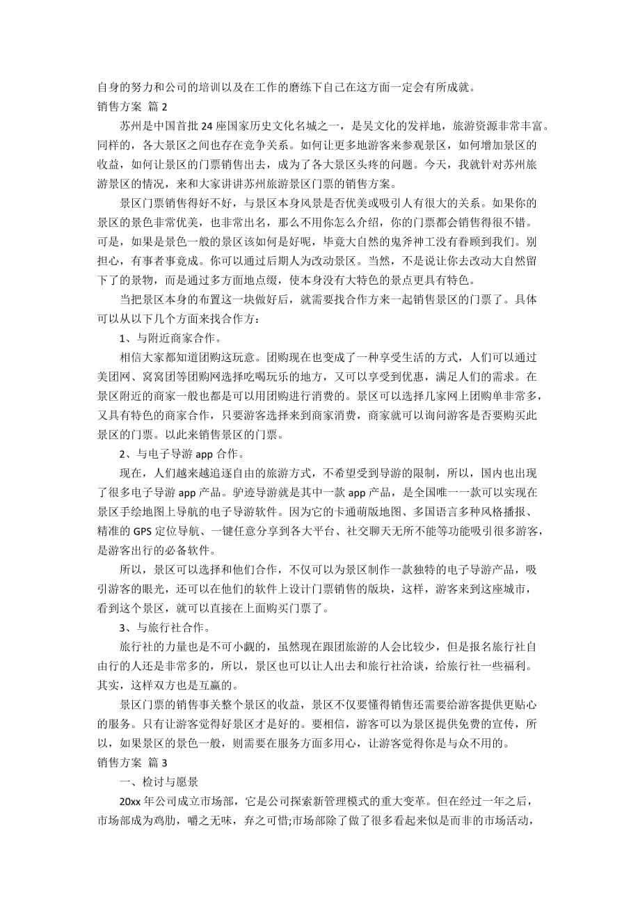 【推荐】销售方案集合八篇_第2页