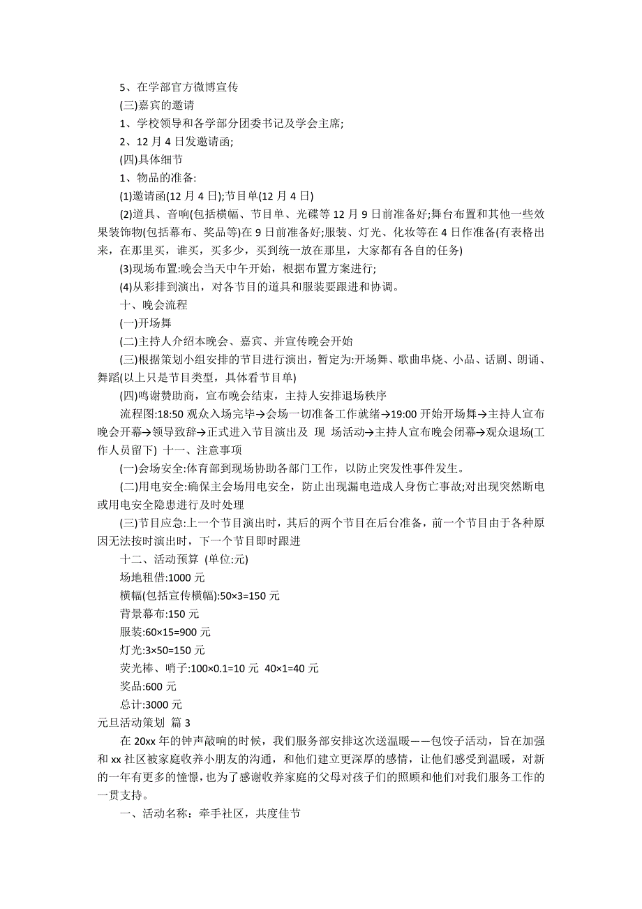 【实用】元旦活动策划集合九篇_第3页