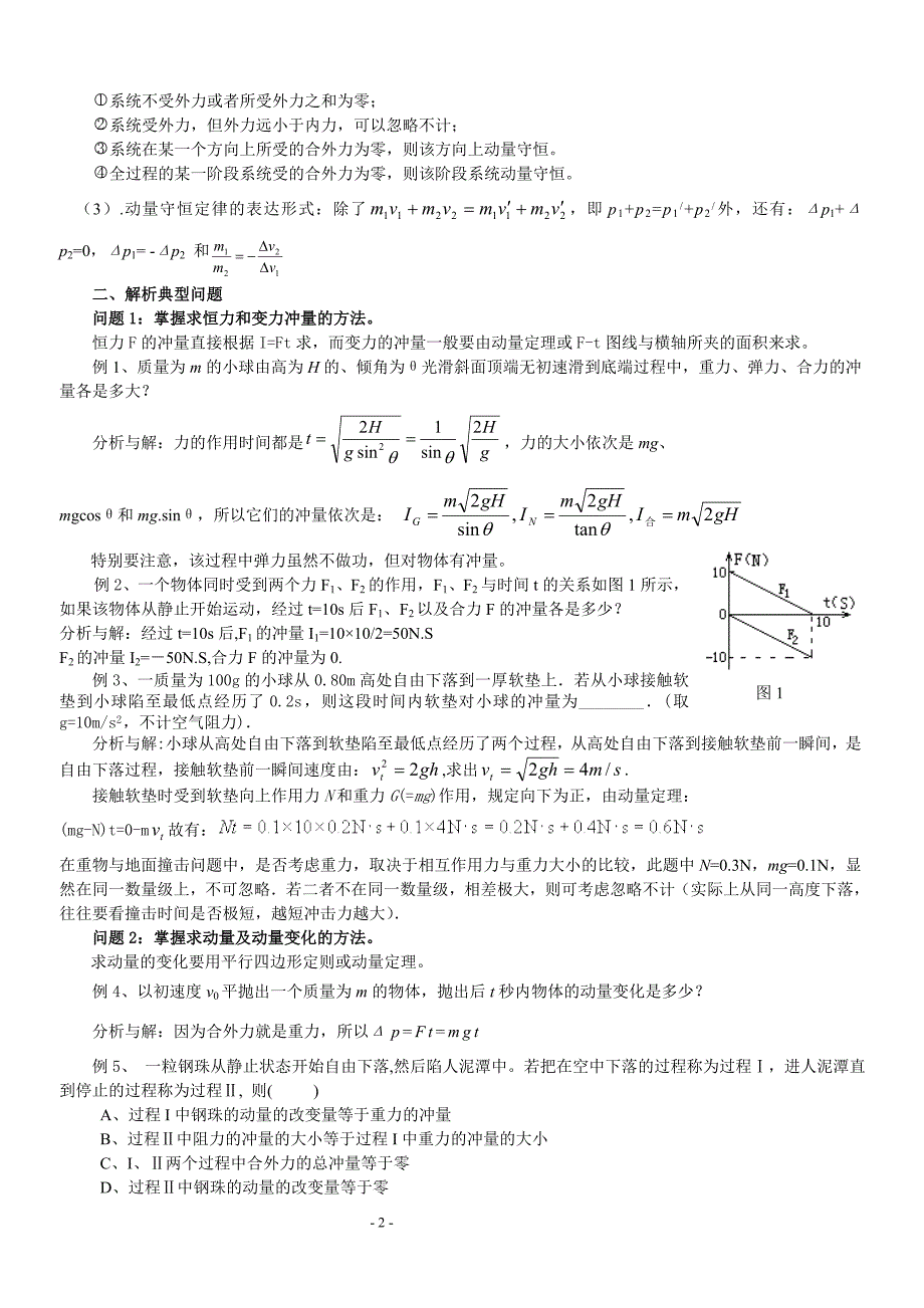 高中物理动量典型例题与易错点详解(师)24页_第2页