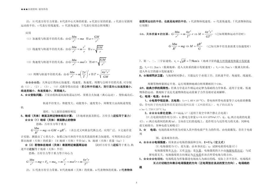 高中物理会考知识点概念公式考点总结大全7页_第5页