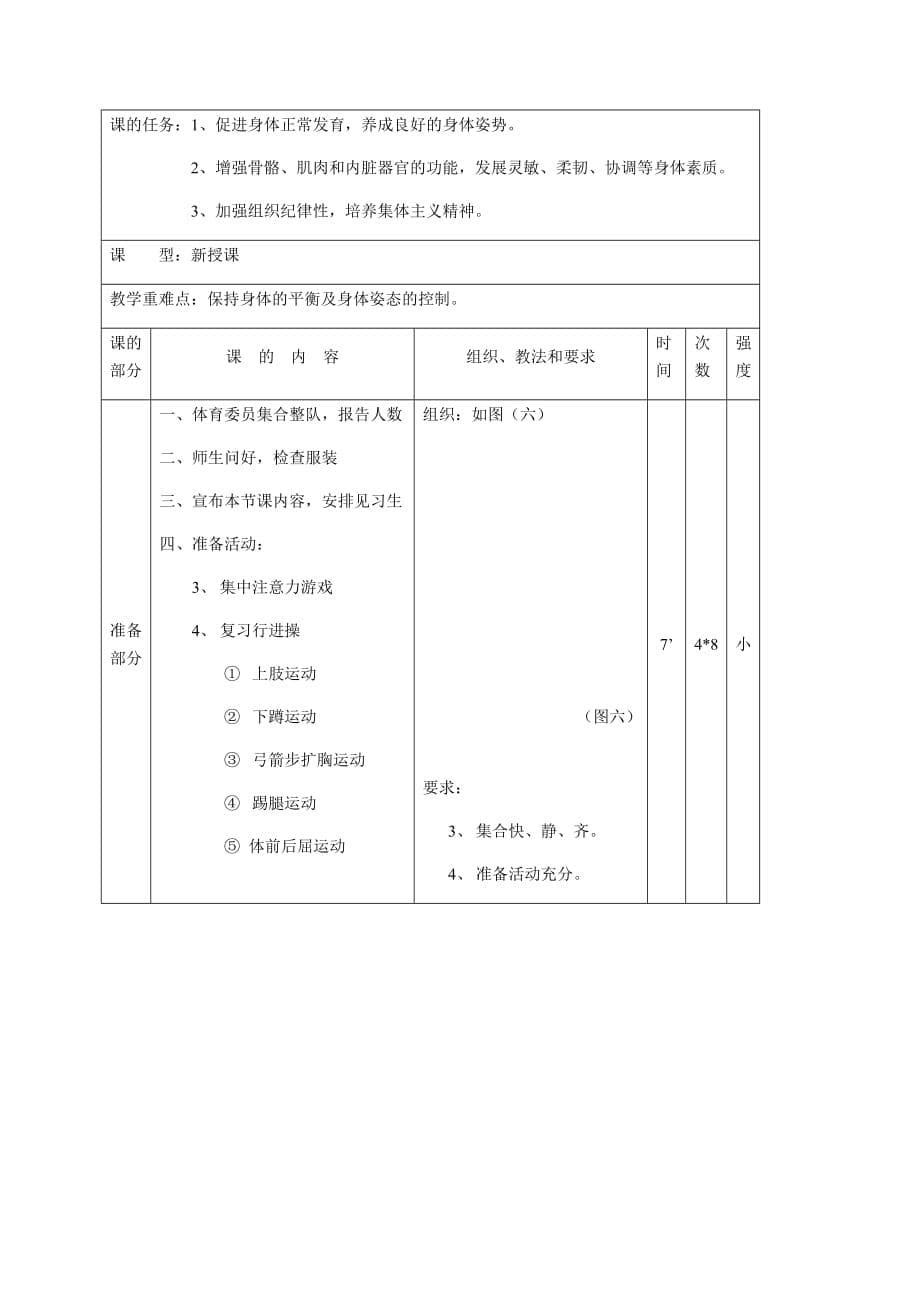 人教七年级体育 7.2行进操 教案（2课时）_第5页