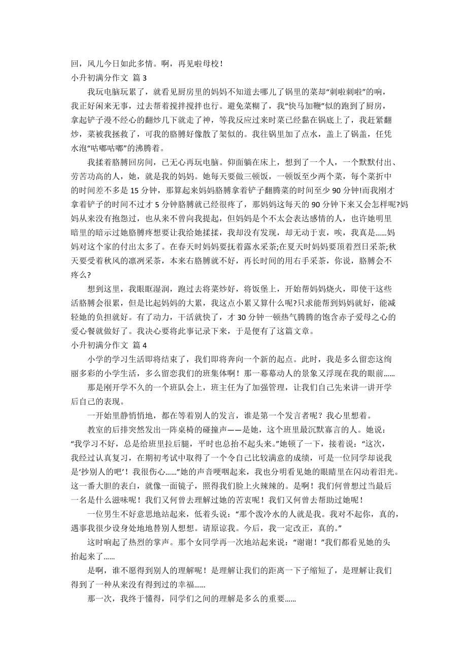 实用的小升初满分作文合集八篇_第3页