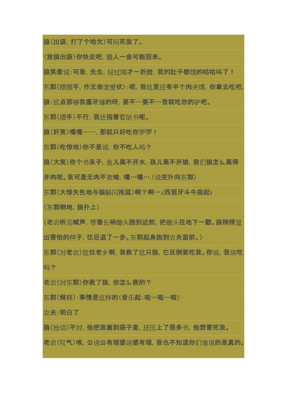 《东郭先生和狼》课本剧6页_第5页