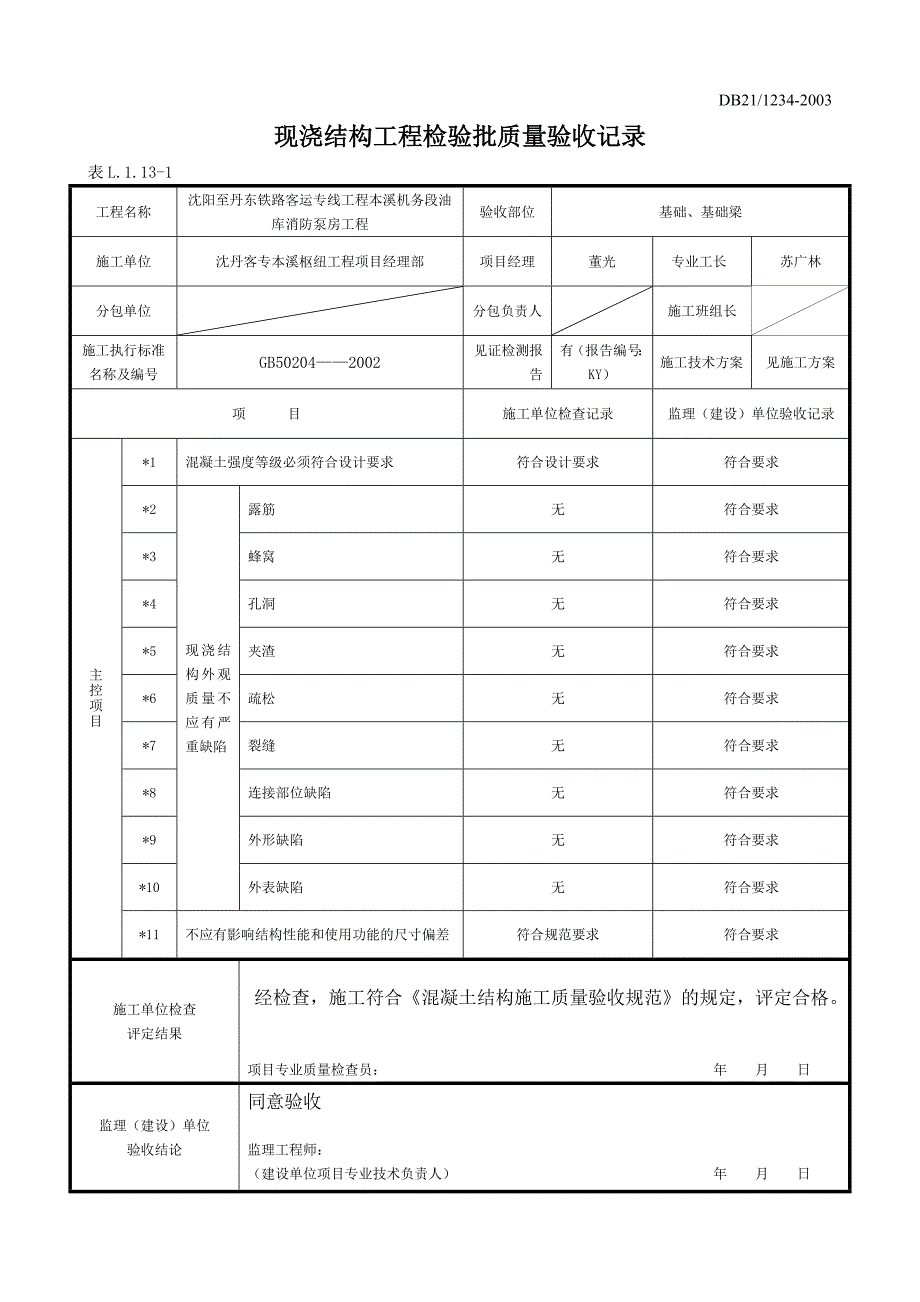现浇结构工程检验批_第1页
