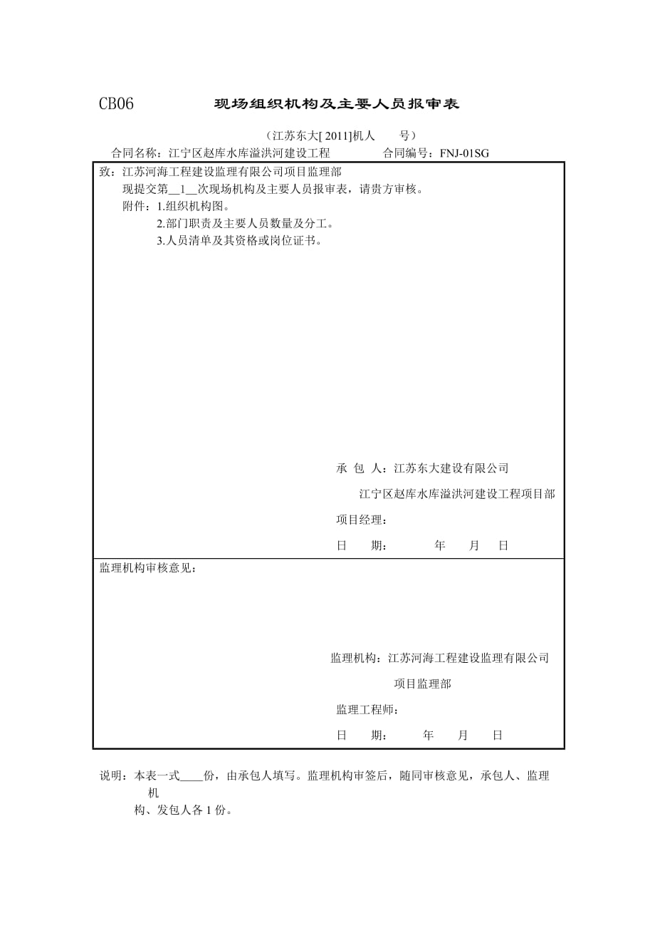 项目部人员报审表_第1页