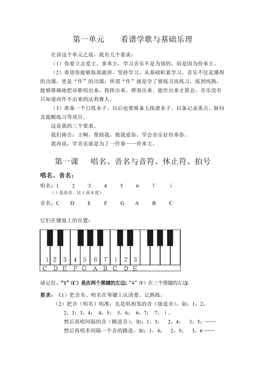 看谱学歌与基础乐理_第1页