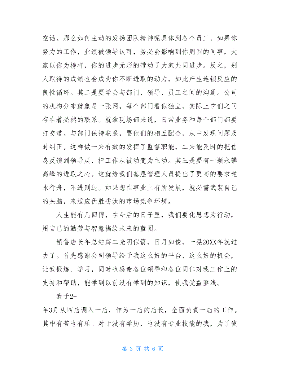 【销售店长年总结报告】销售店长年总结_第3页