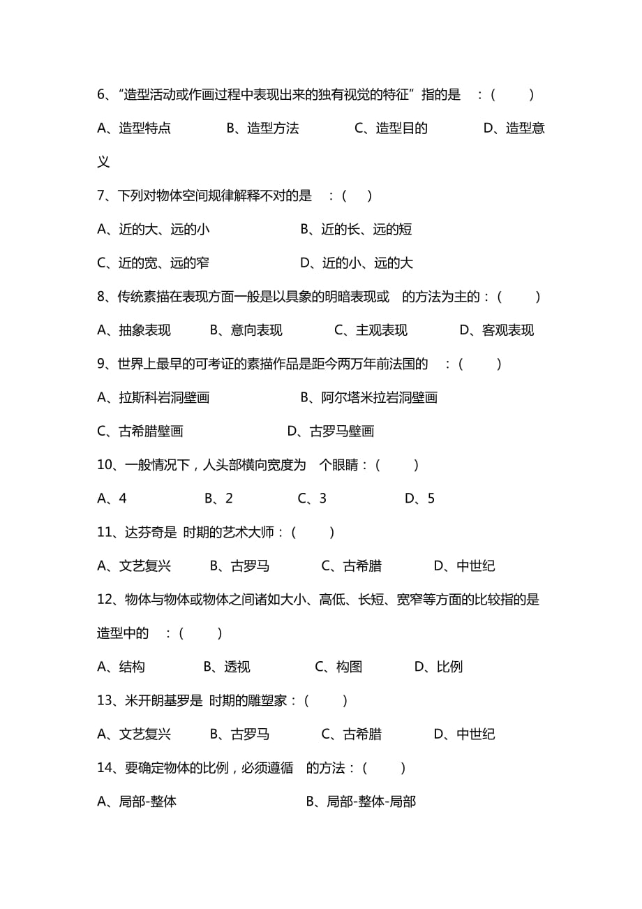 汇编选集四川农业大学《造型基础(本科)》19年6月作业考核（资料）_第2页