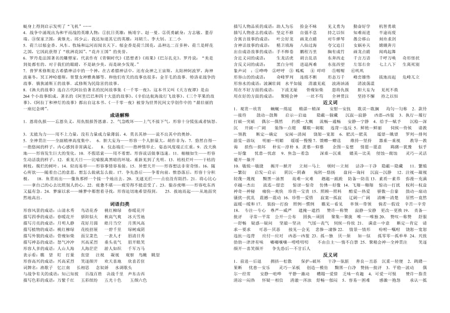 人教版小学四年级下册语文复习资料整理(1)9页_第4页