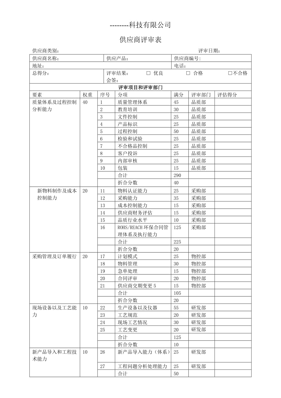 供应商评审表7页_第1页