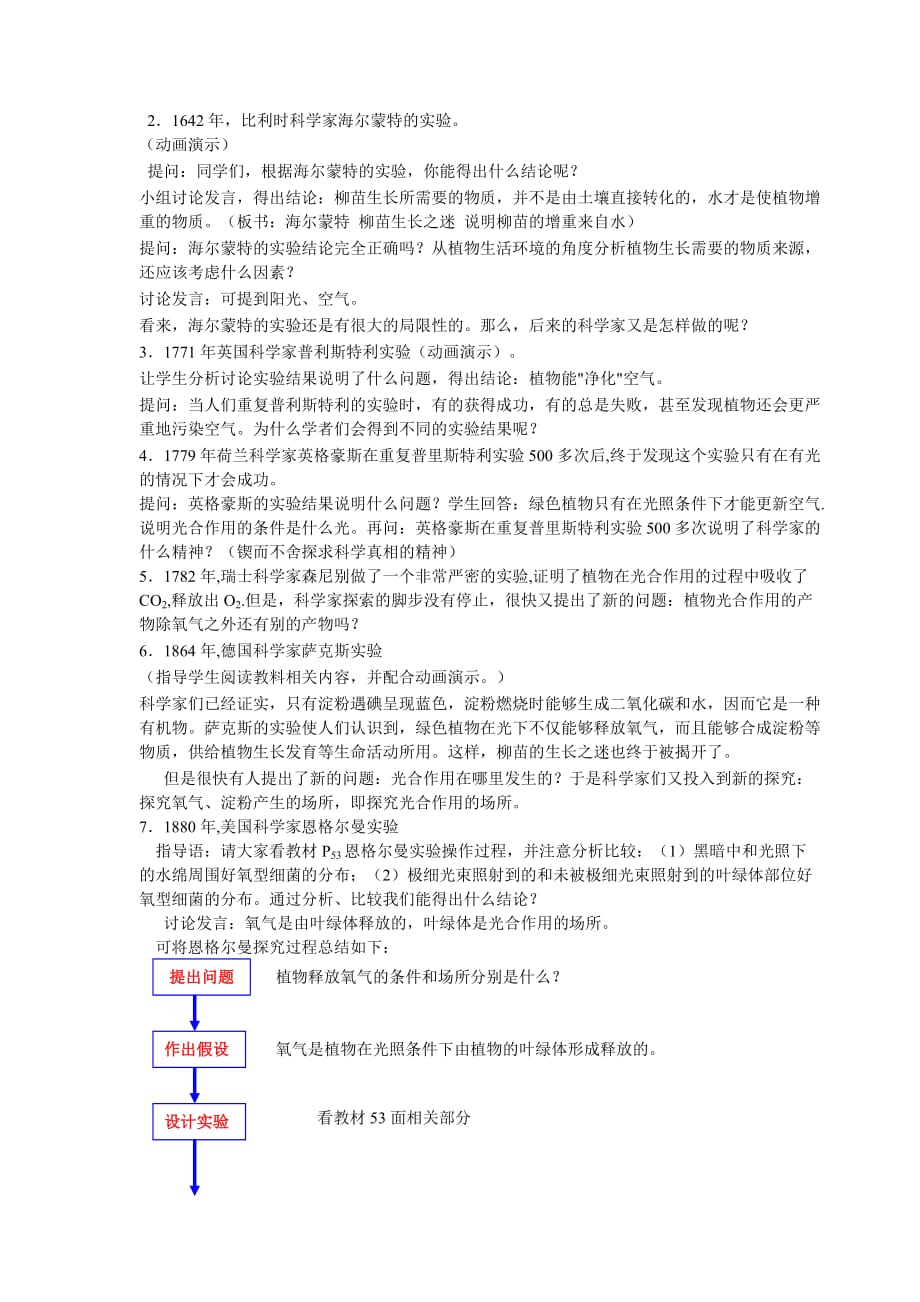 光合作用的发现教案5页_第2页