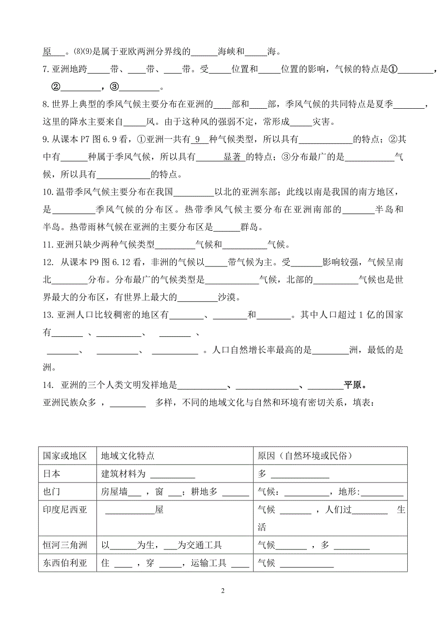 六年级下册地理知识点21页_第2页