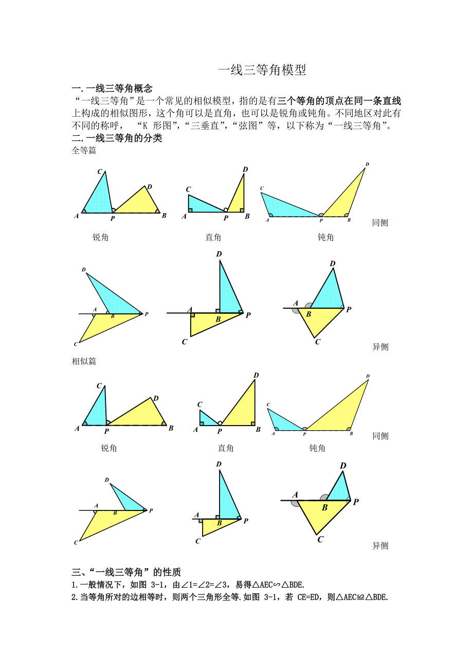 几何模型：一线三等角模型19页_第1页