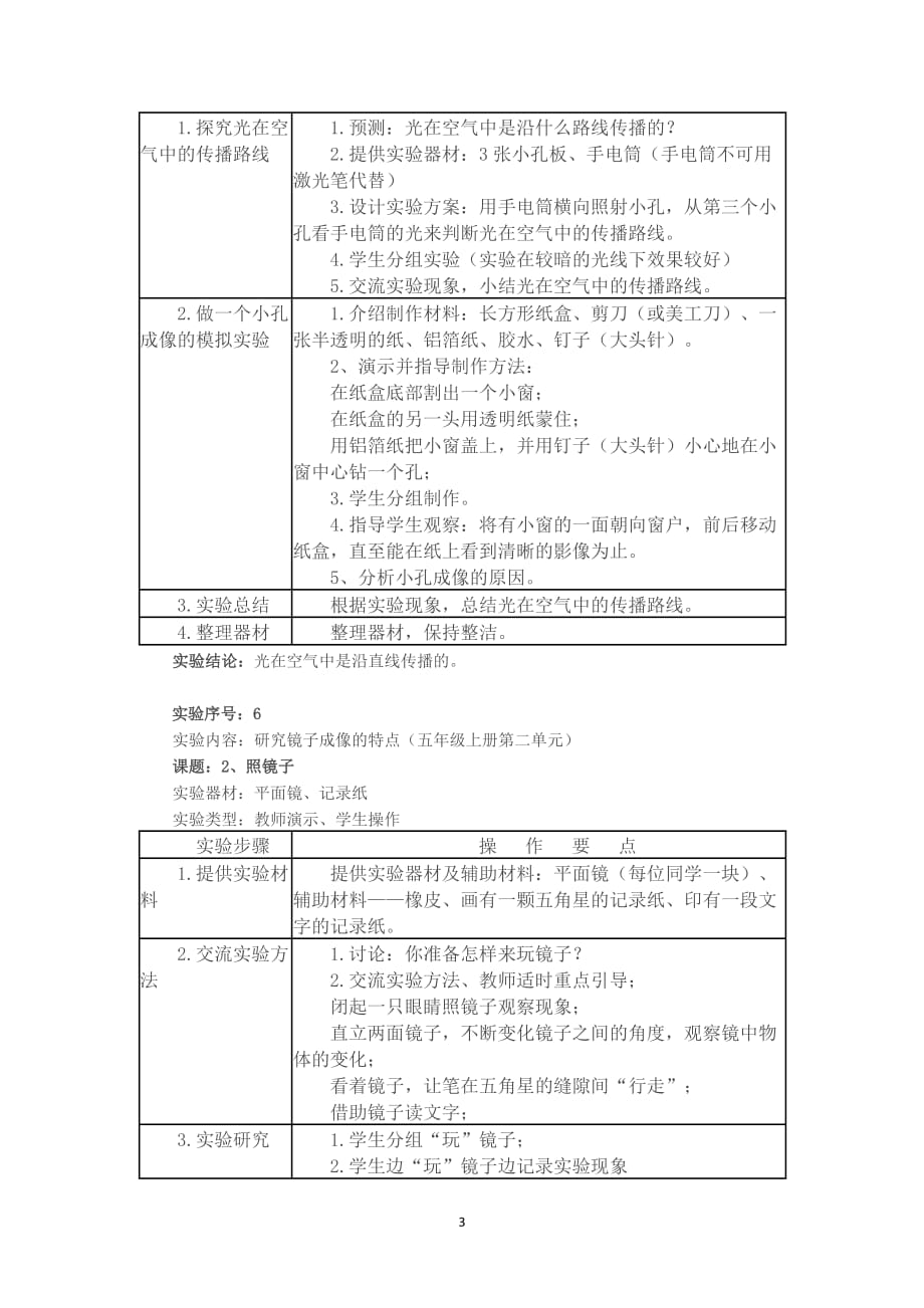 小学五年级科学苏教版上册实验报告单10页_第3页