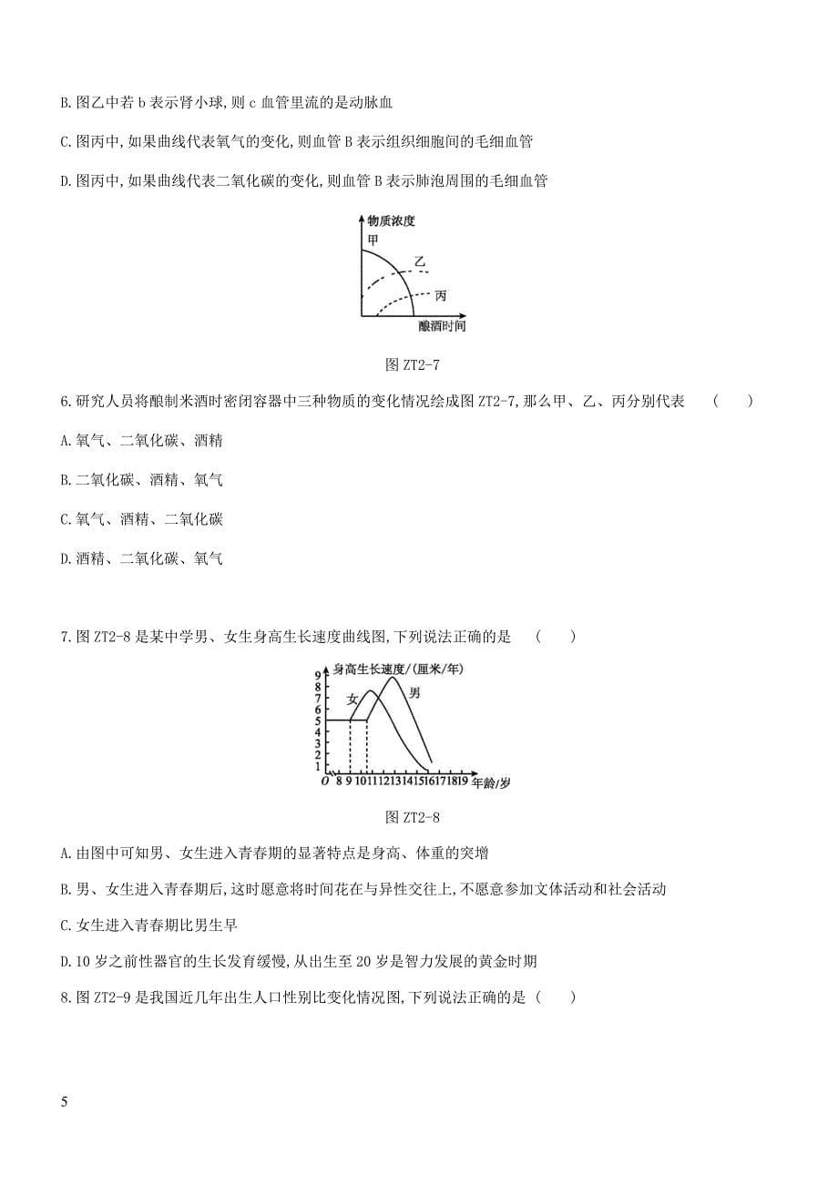 北京市2019年中考生物复习专题提升02图表线识图专题含答案32页_第5页