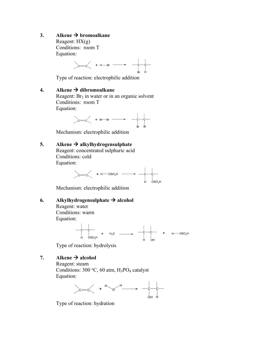 总结alevel有机化学中涉及的化学反应4页_第2页