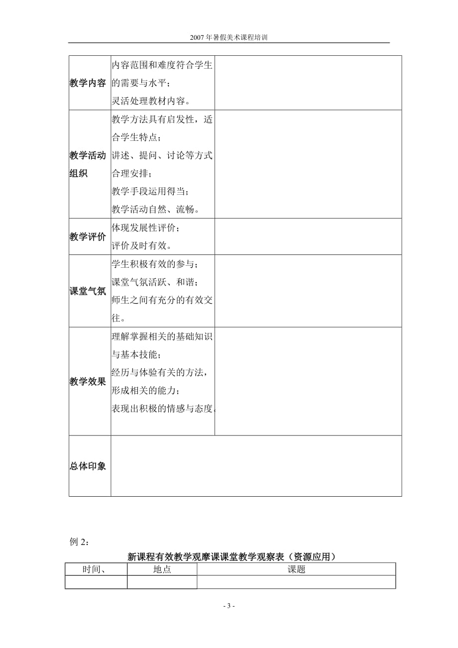 小学美术课堂教学观察及研讨7页_第3页