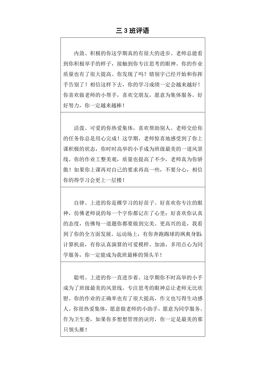 小学生期末评语-个性鲜明的操行评语12页_第1页