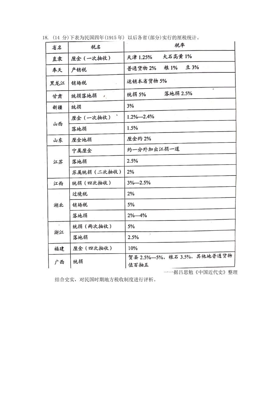 山东省日照市2021届高三历史9月校际联考试题【附答案】_第5页