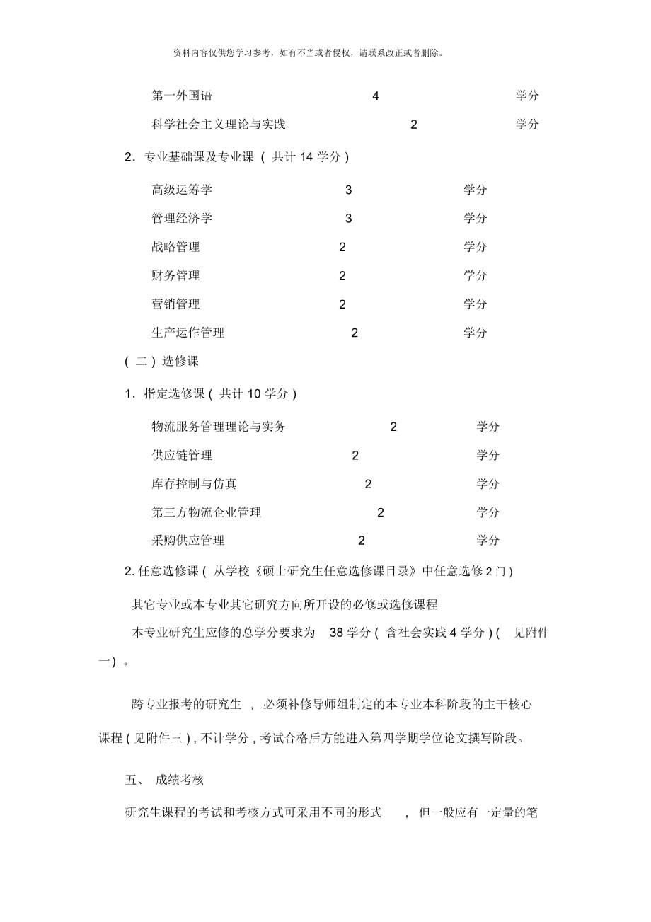 物流管理专业研究生培养方案样本_第2页