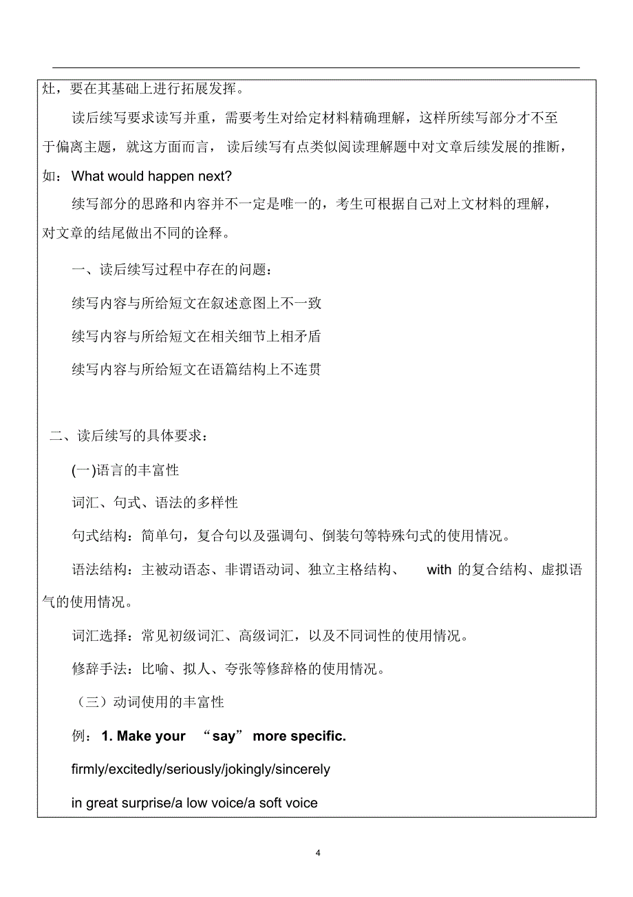 2020新高考英语读后续写写作方法技巧指导教师版(25页)_第4页