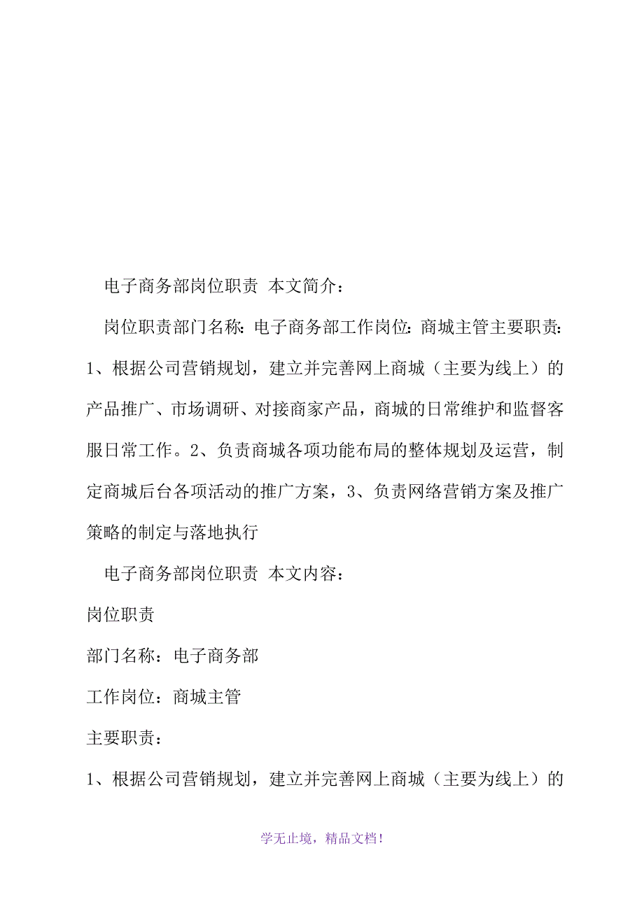 电子商务部岗位职责(2021年精选WORD版)_第2页