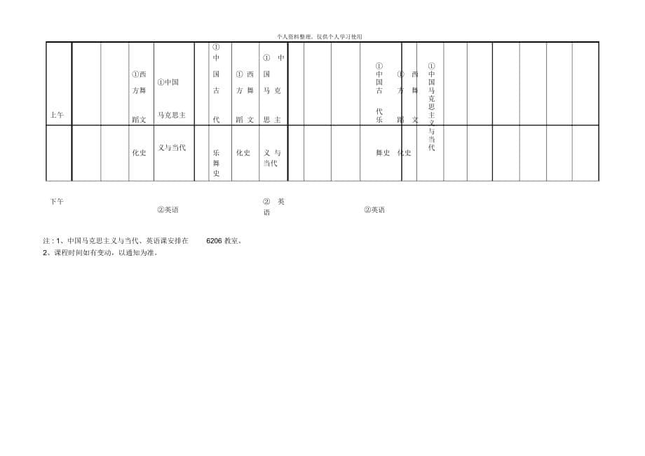 舞蹈学系级硕士研究生秋季学期课程表_第5页