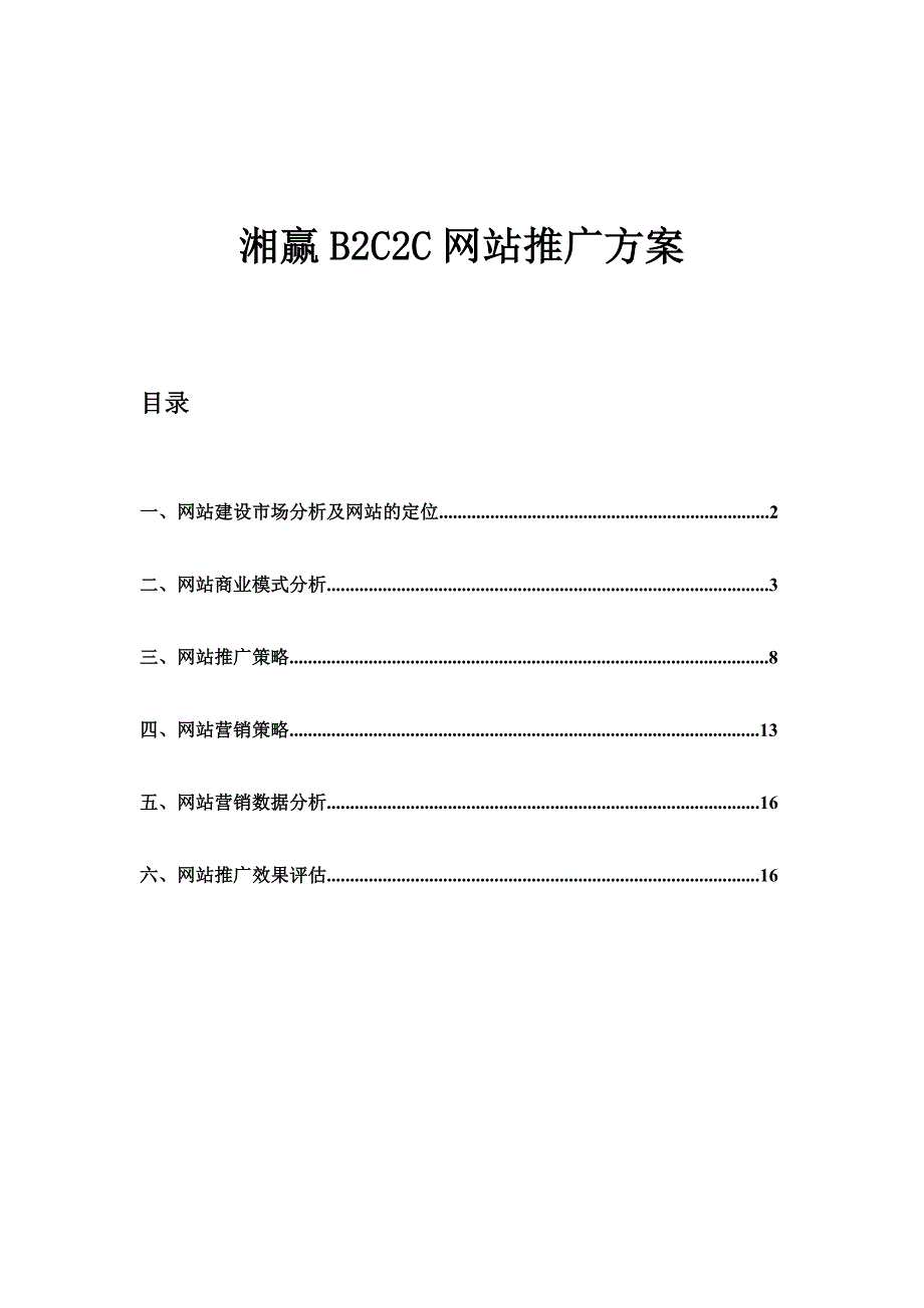 湘赢B2C2C网站推广方案_第1页