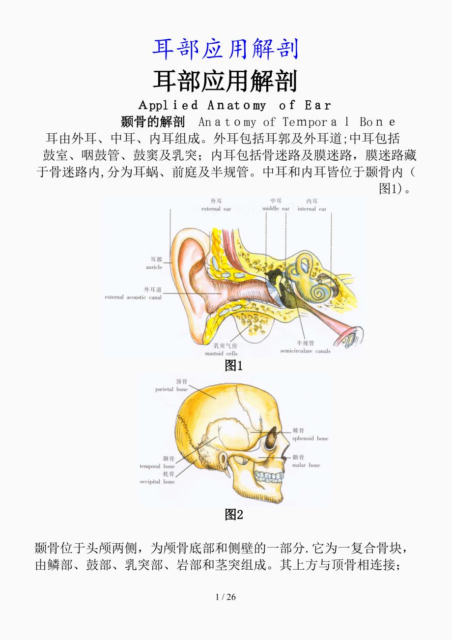 最新耳部应用解剖（精品课件）_第1页